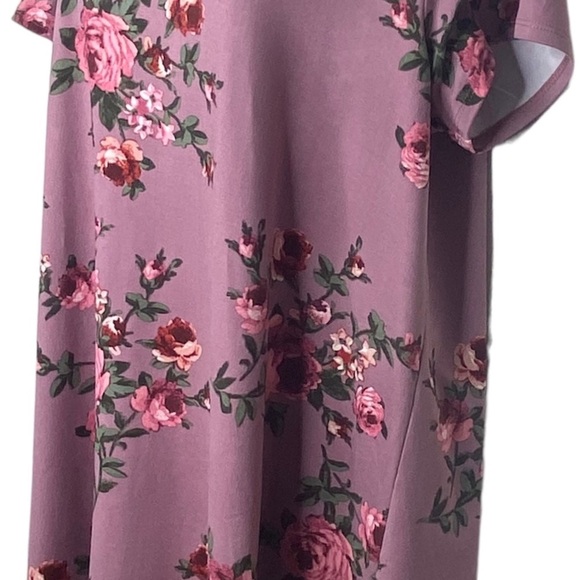 Joe Boxer A-Line Dress 2X Floral Print Lavender Keyhole Neck V-Neck Short Sleeve - Picture 6 of 9